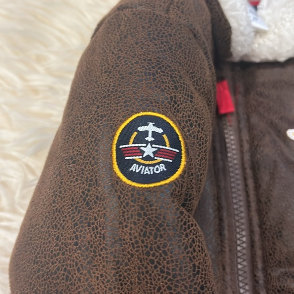 Little Me Aviator Coat Jacket in Brown in Size 2T - Picture 4 of 7